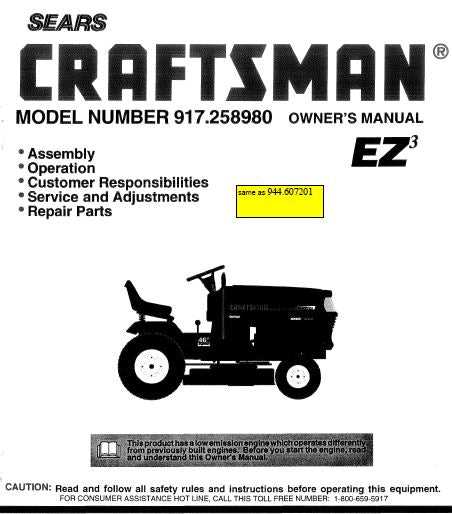 sears craftsman lawn tractor repair manual