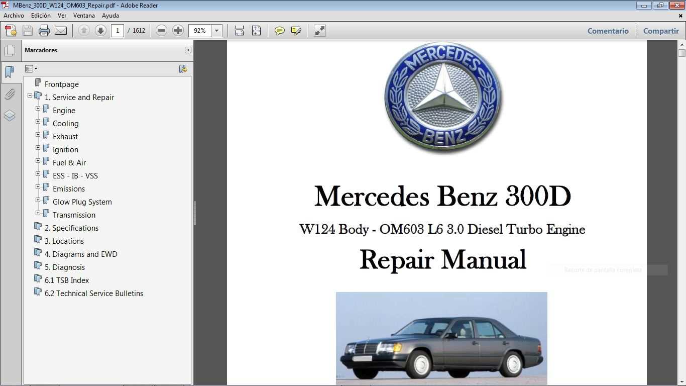 mercedes benz w124 repair manual