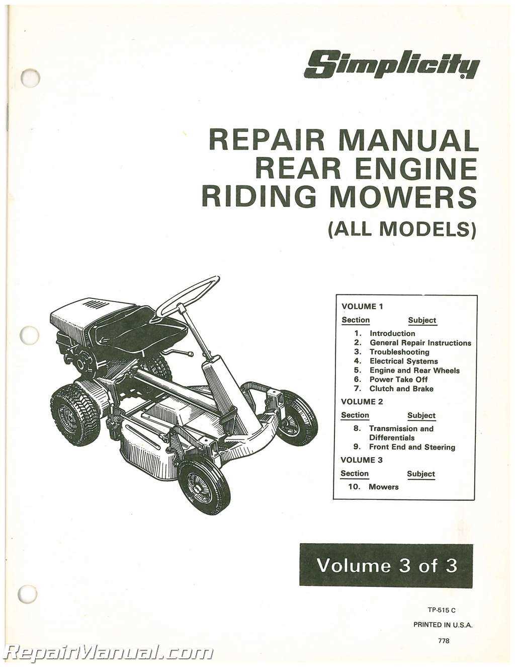 snapper riding mower repair manual