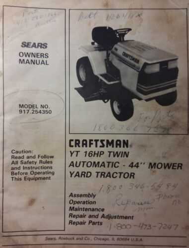 sears craftsman lawn tractor repair manual