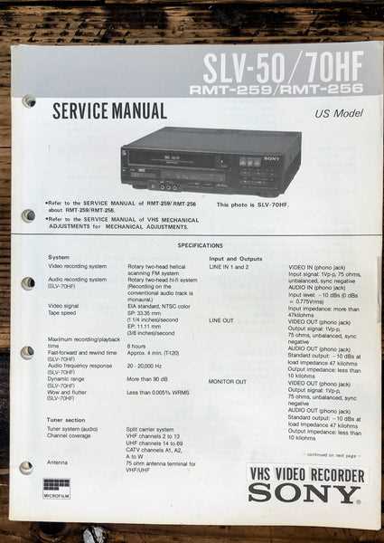 sony vcr repair manual