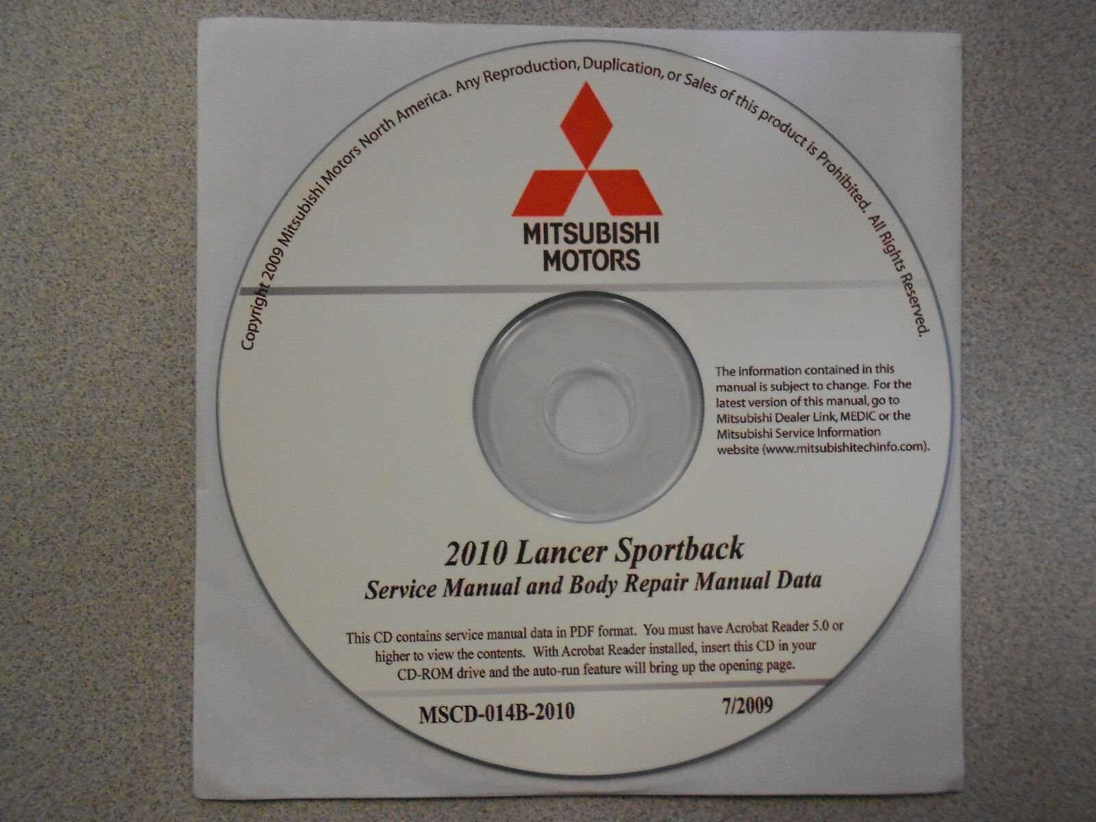 2009 mitsubishi lancer repair manual