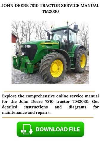 john deere 7810 repair manual