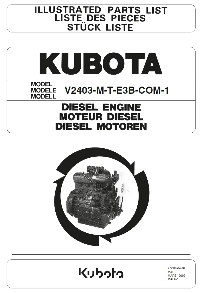 kubota v3600 repair manual