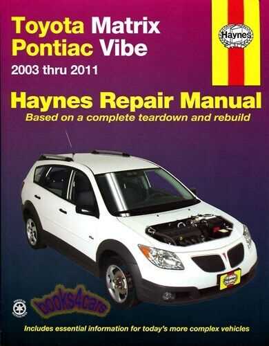 pontiac vibe repair manual