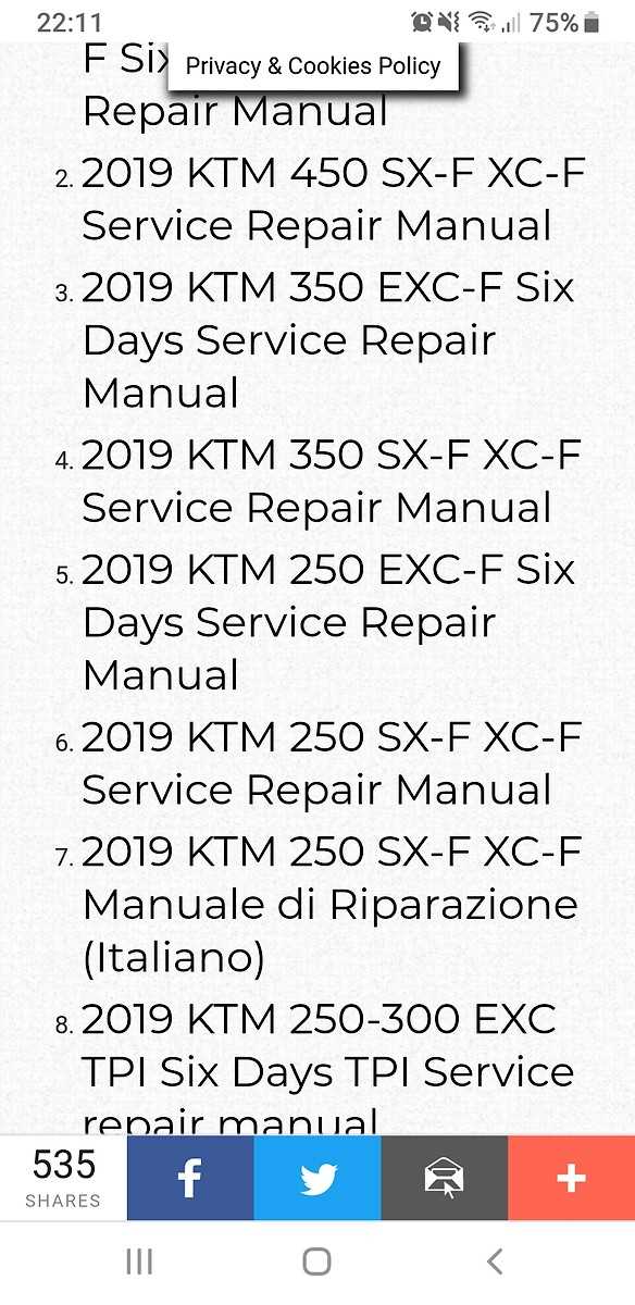 ktm 350 exc f repair manual