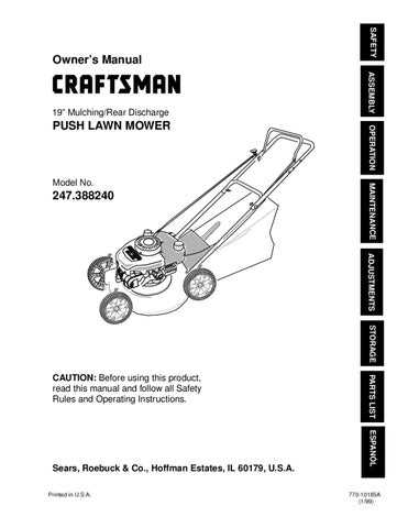 craftsman self propelled lawn mower repair manual