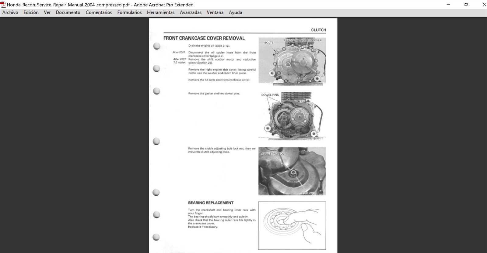 2001 honda recon repair manual