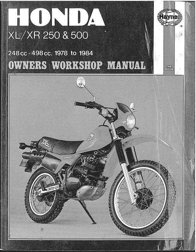 honda xl 250 repair manual