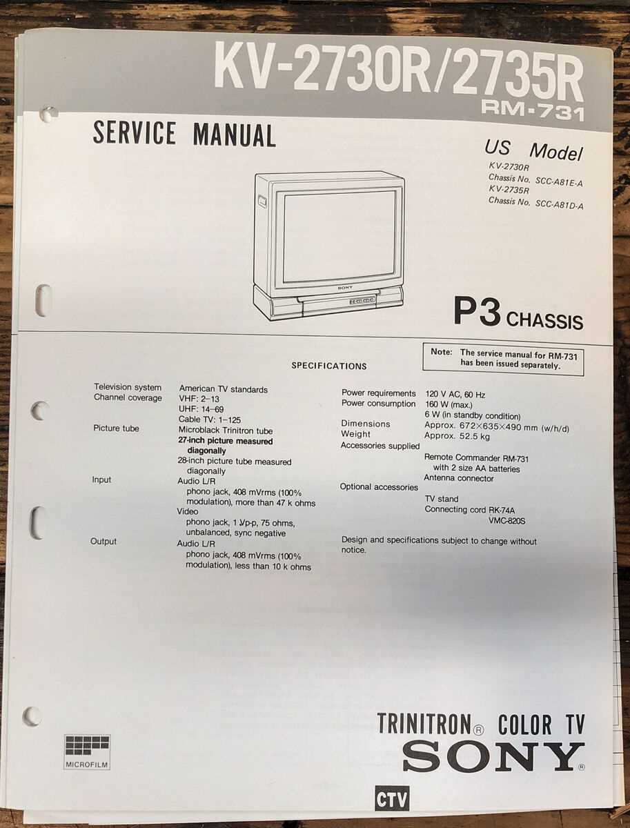 sony tv repair manual