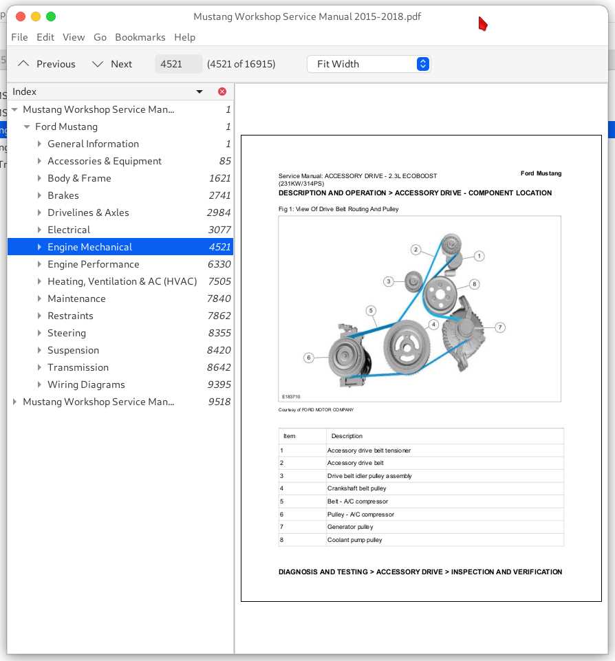 2015 ford mustang repair manual