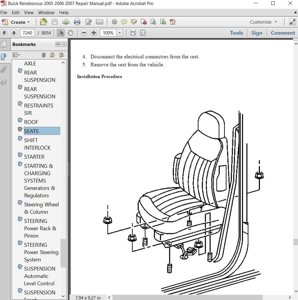 2007 buick rendezvous repair manual