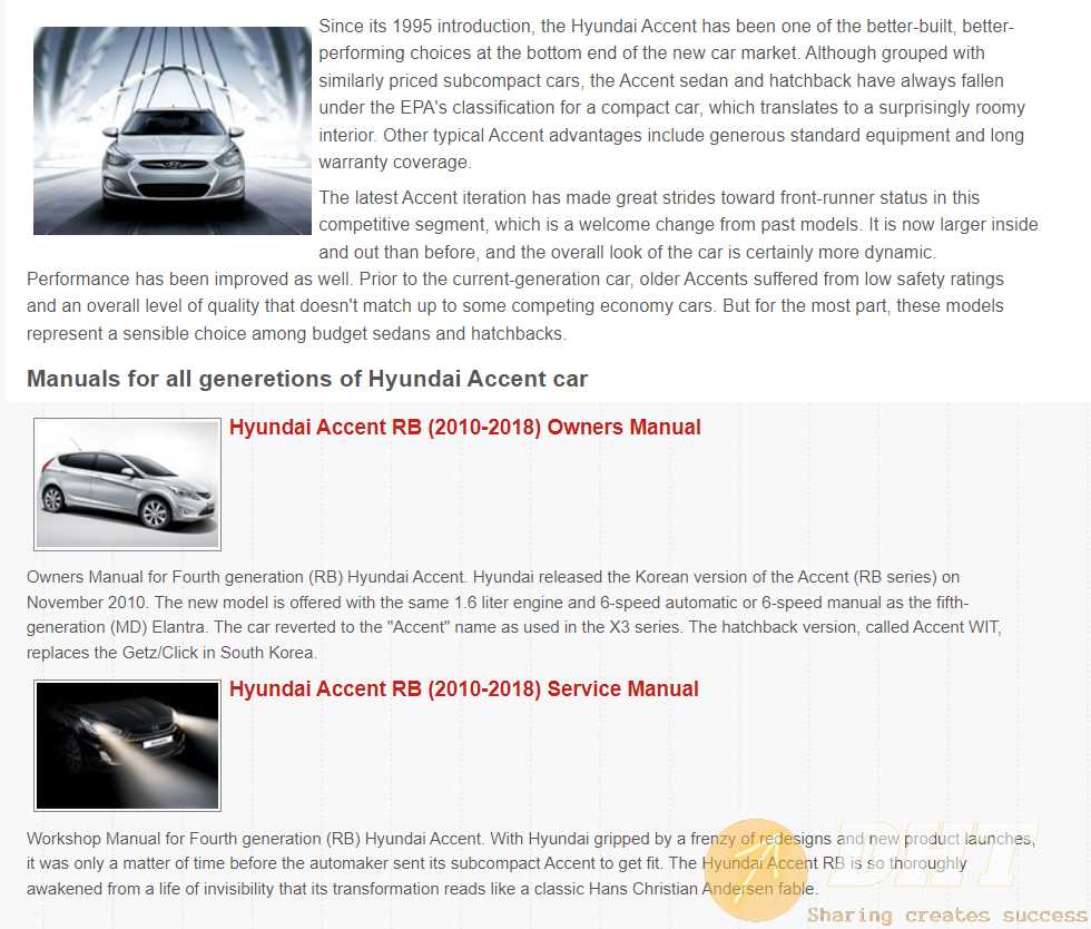 2008 hyundai accent repair manual