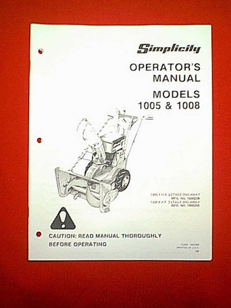 simplicity snowblower repair manual