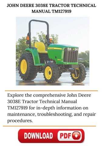 john deere 3038e repair manual