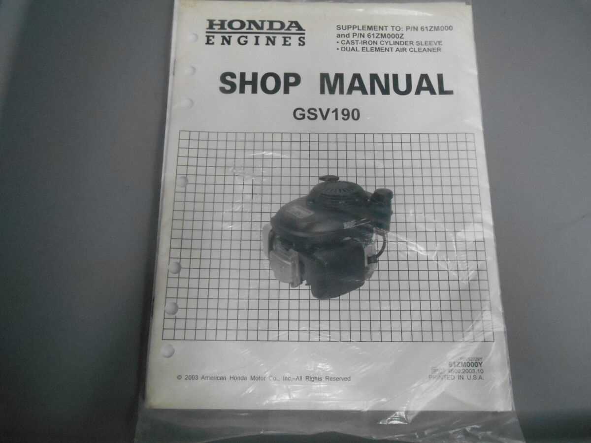 honda gcv190 repair manual