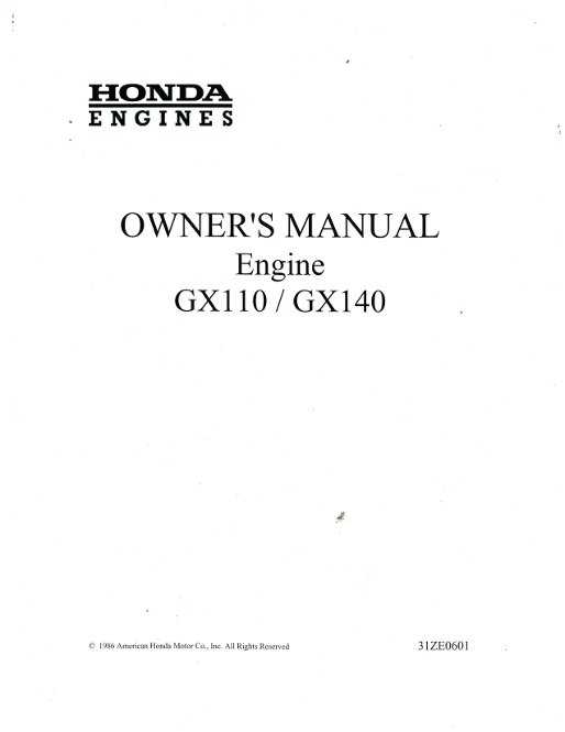 honda gx140 repair manual engine