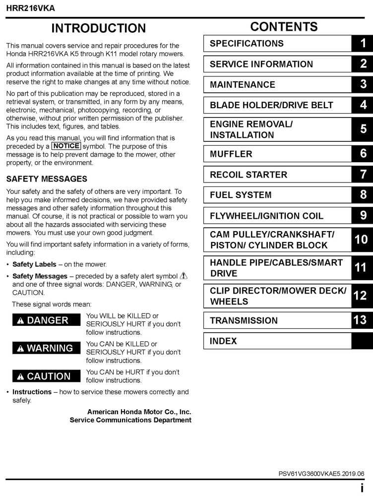 honda hrr216 repair manual