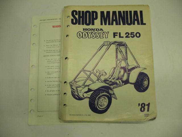 honda odyssey fl250 repair manual