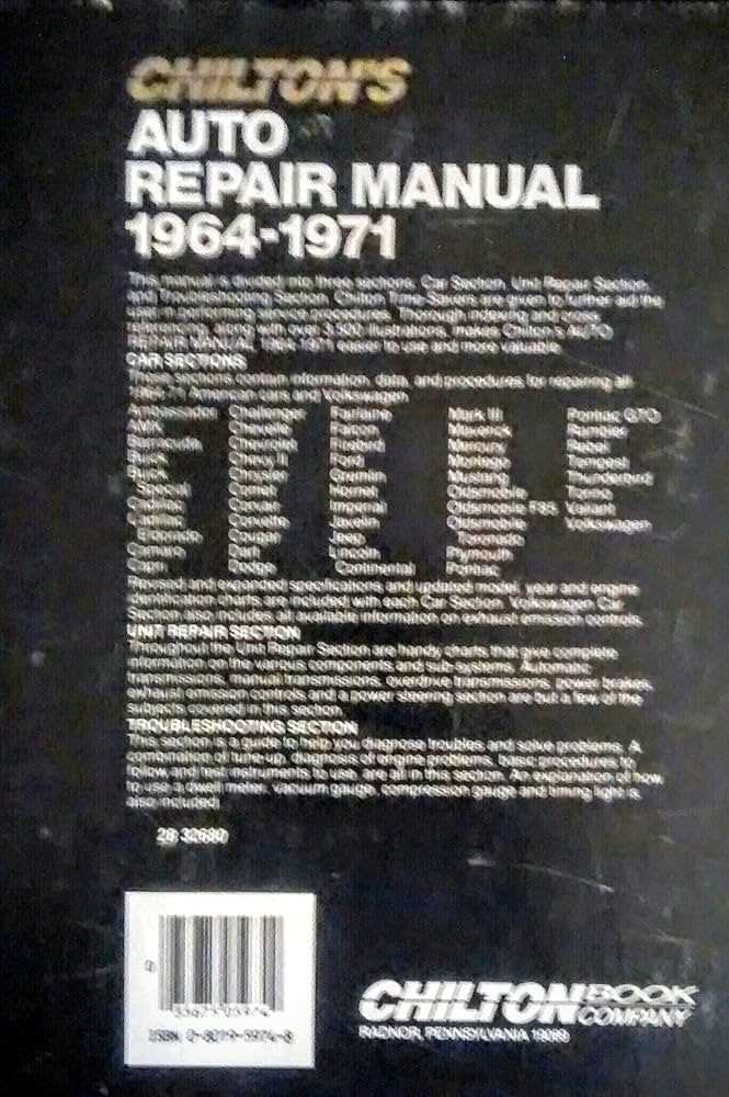 chiltons auto repair manual 1964 71