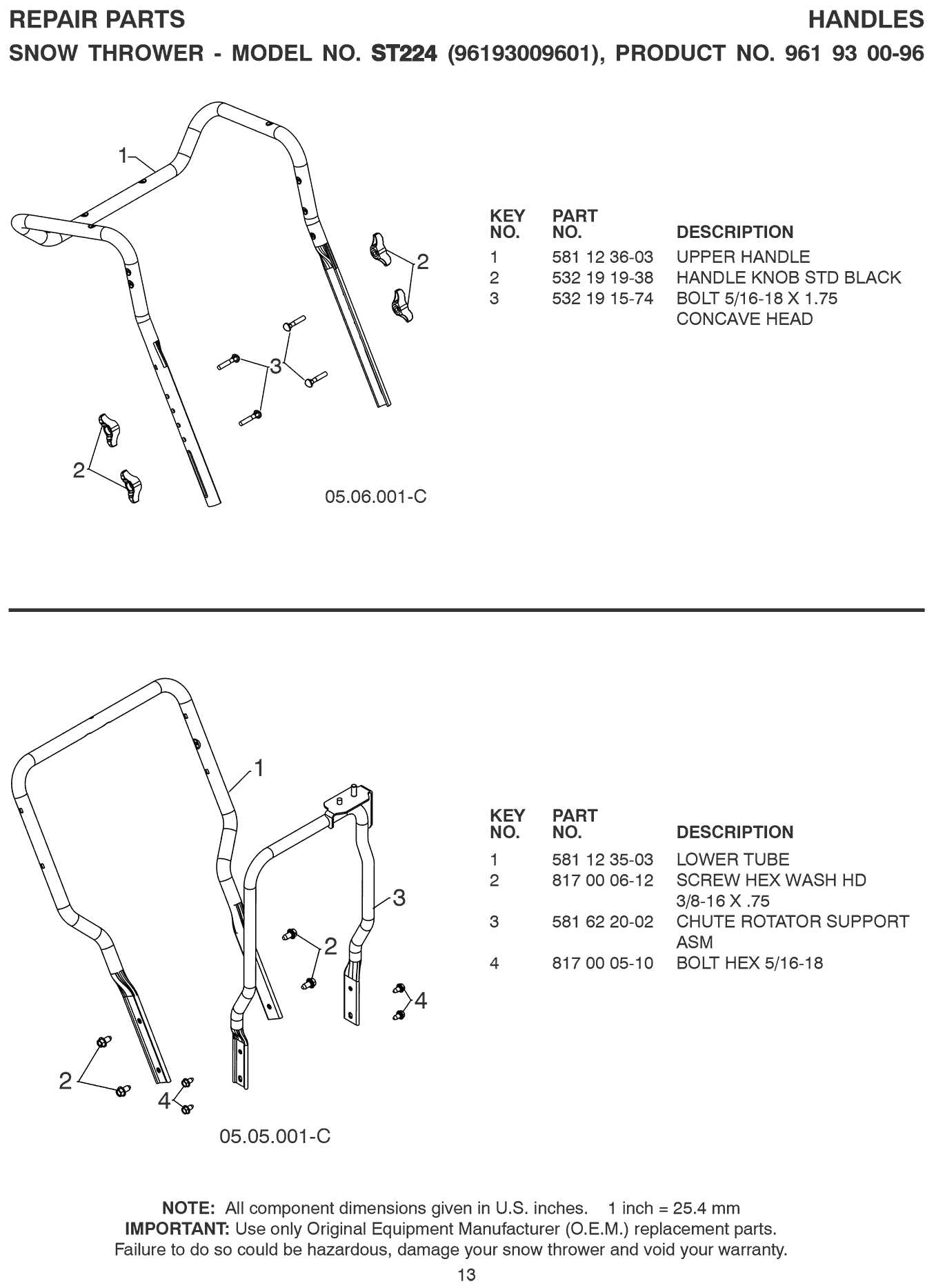 husqvarna st224 repair manual