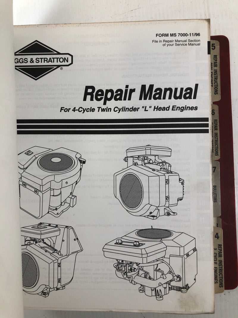 briggs and stratton twin cylinder l head repair manual