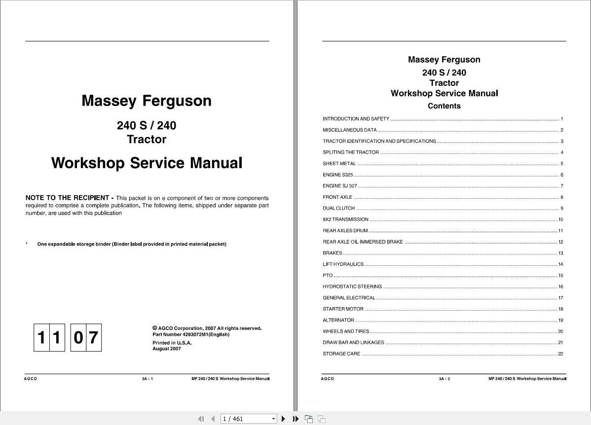 massey ferguson 240 repair manual