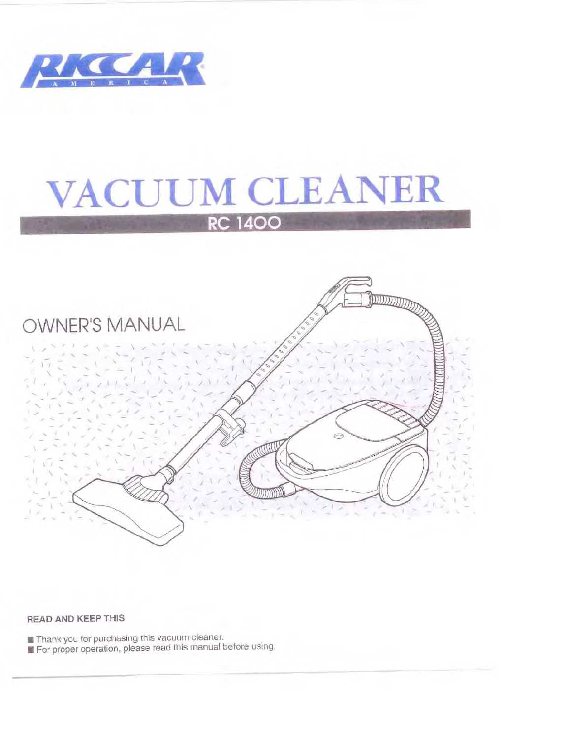 riccar vacuum repair manual