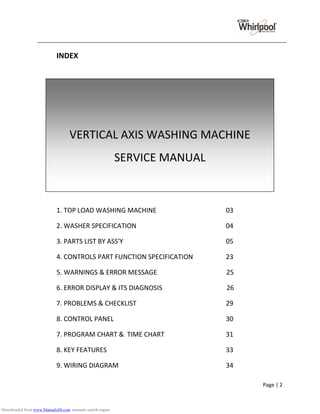 whirlpool washing machine repair manual