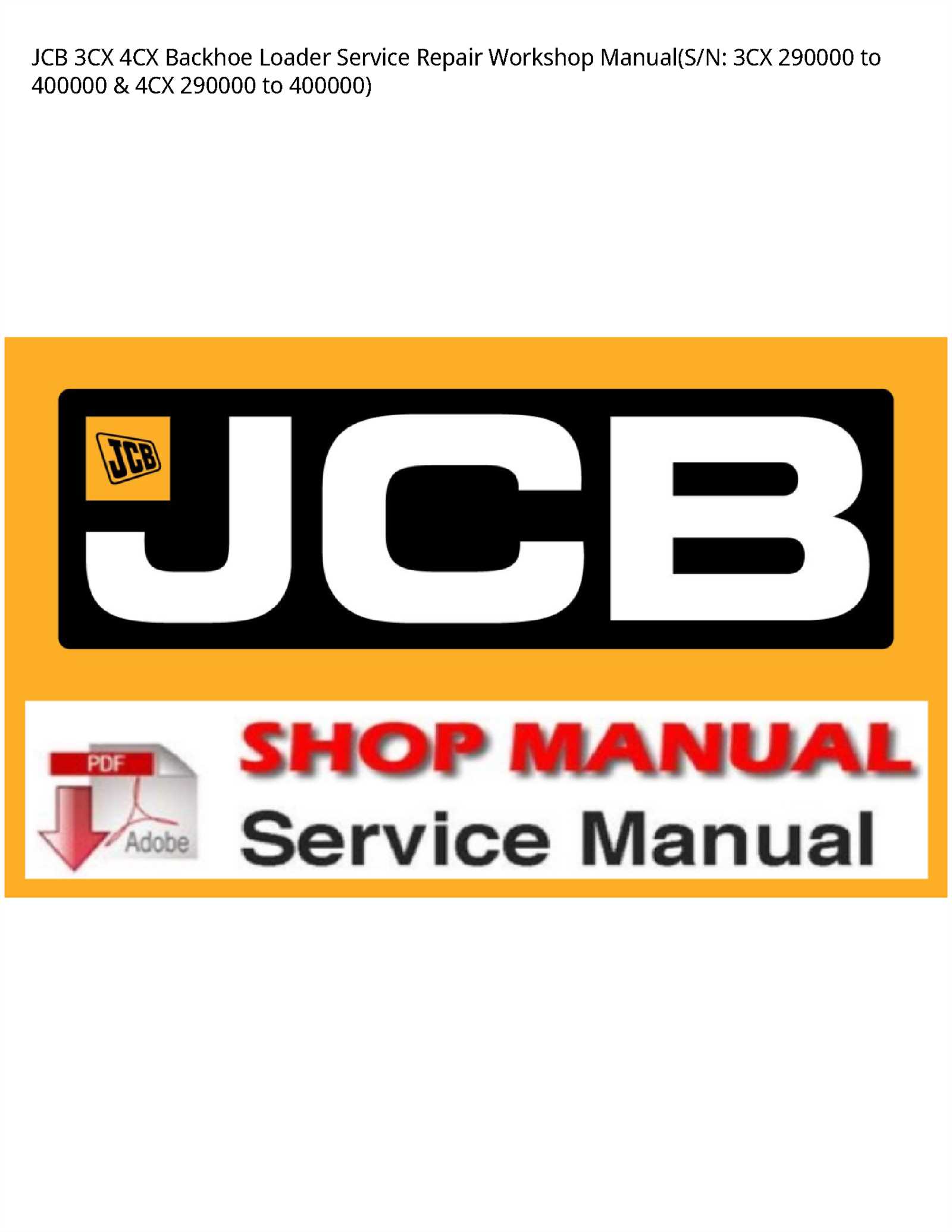 jcb backhoe repair manual