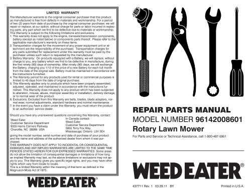 weed eater repair manual