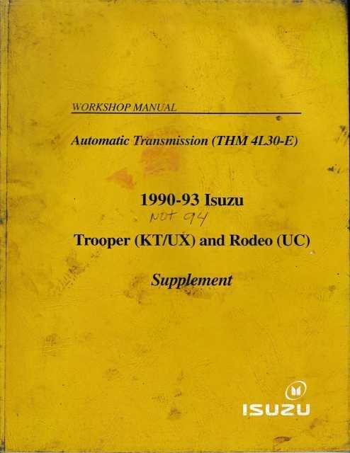 1993 isuzu rodeo repair manual