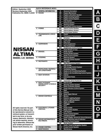 nissan altima service repair manual