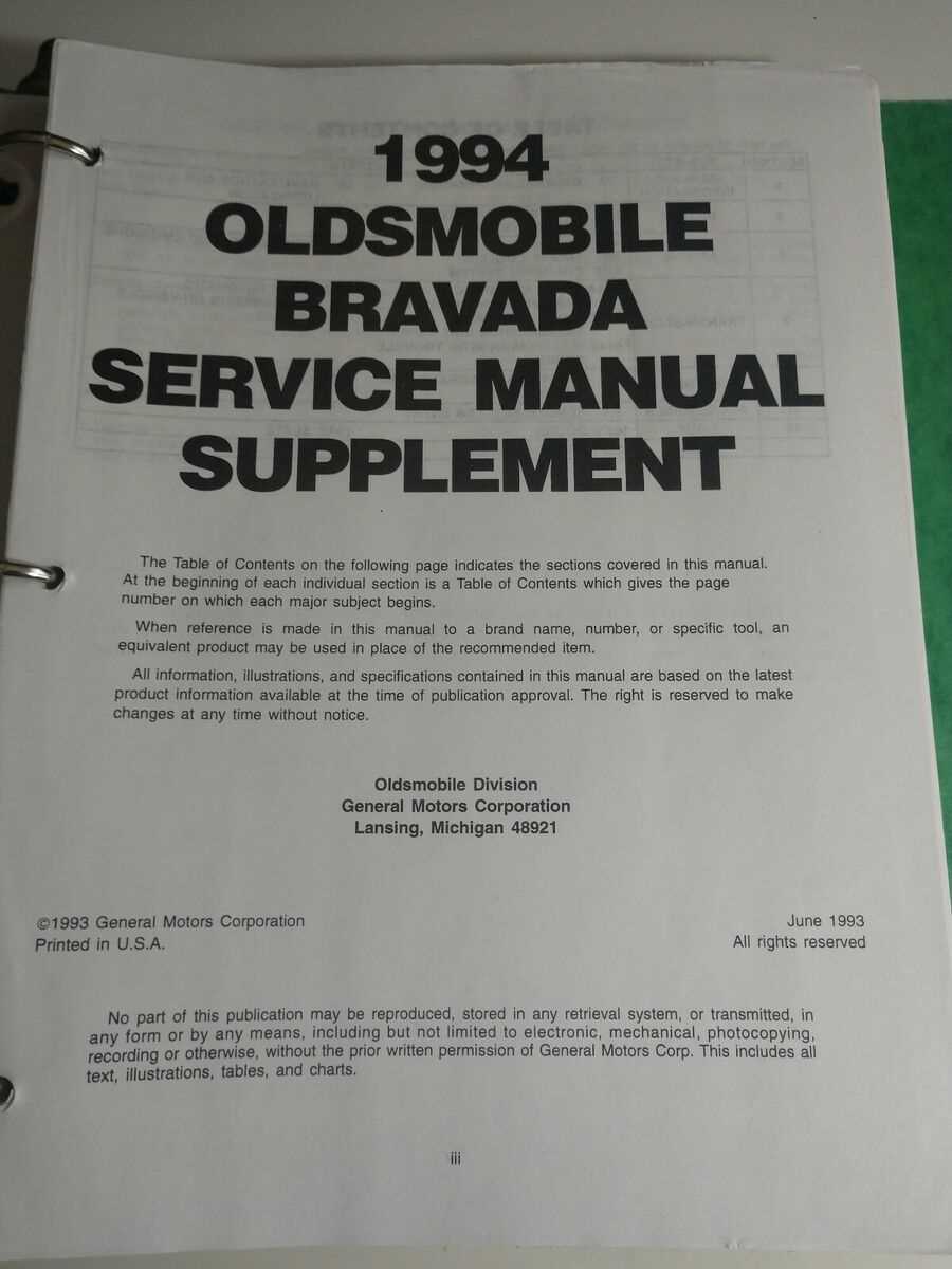 1994 oldsmobile bravada repair manual