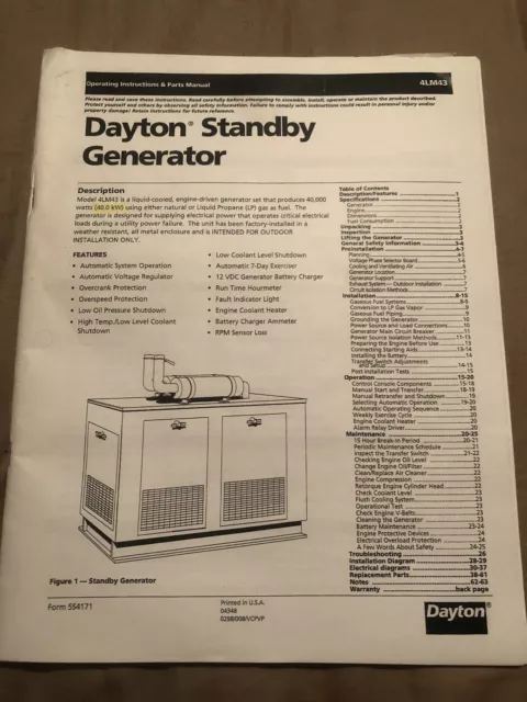 dayton generator repair manual