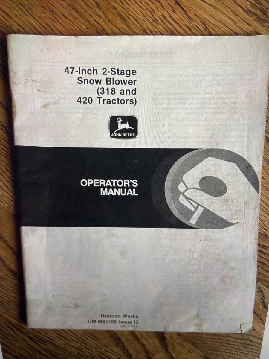 john deere 47 snowblower repair manual