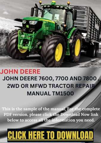 john deere 7800 repair manual