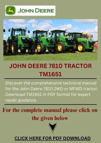 john deere 7810 repair manual