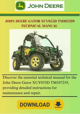 john deere gator 855d repair manual