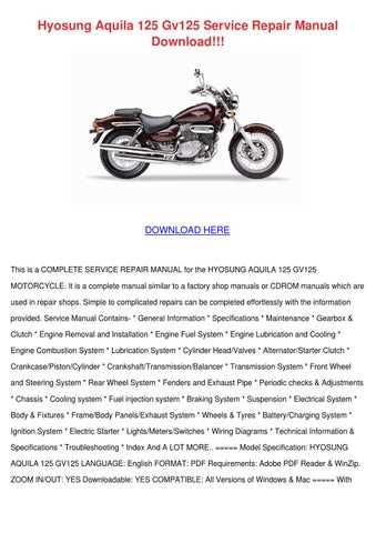 hyosung gt250r repair manual