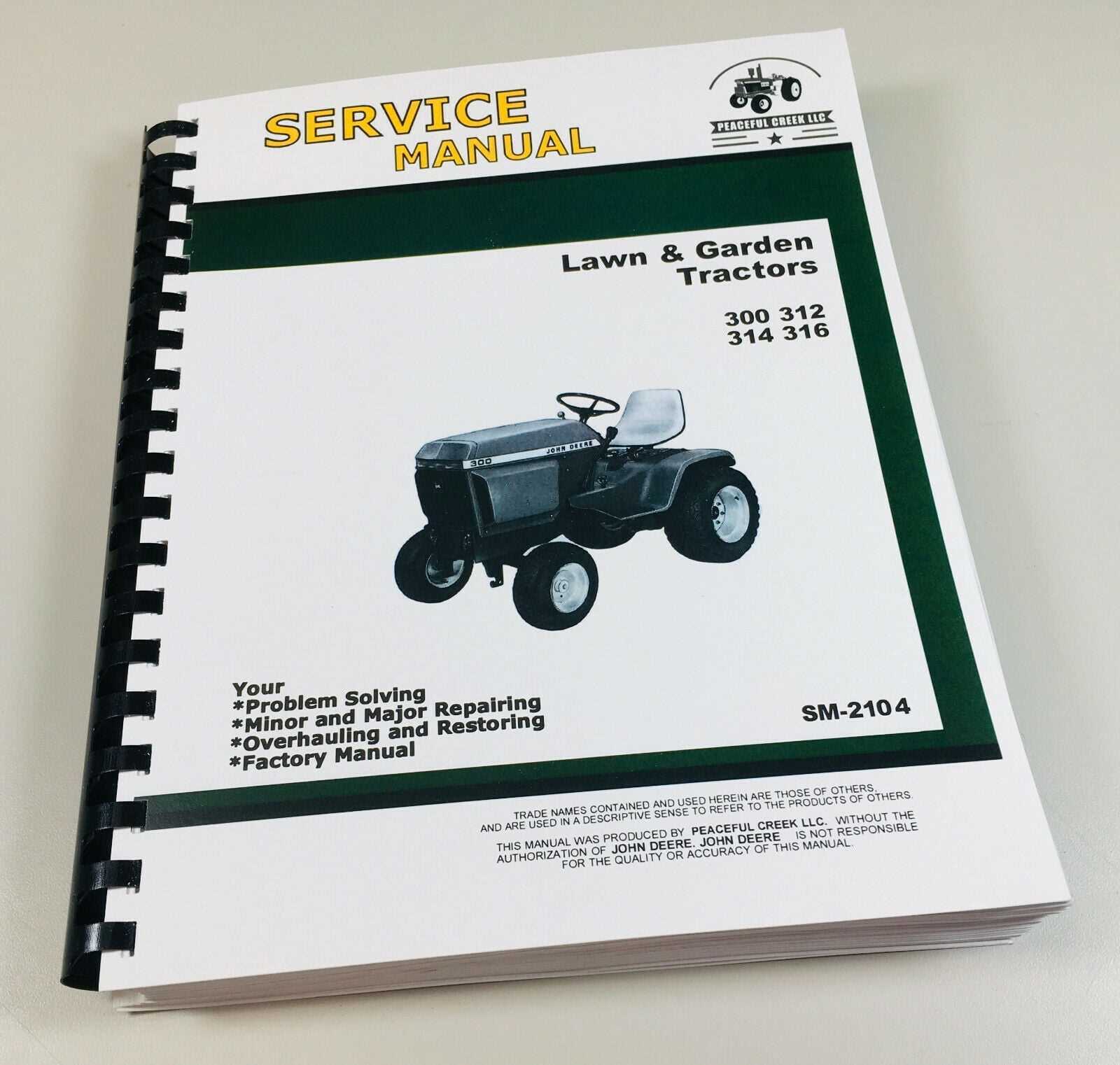 john deere mower repair manual