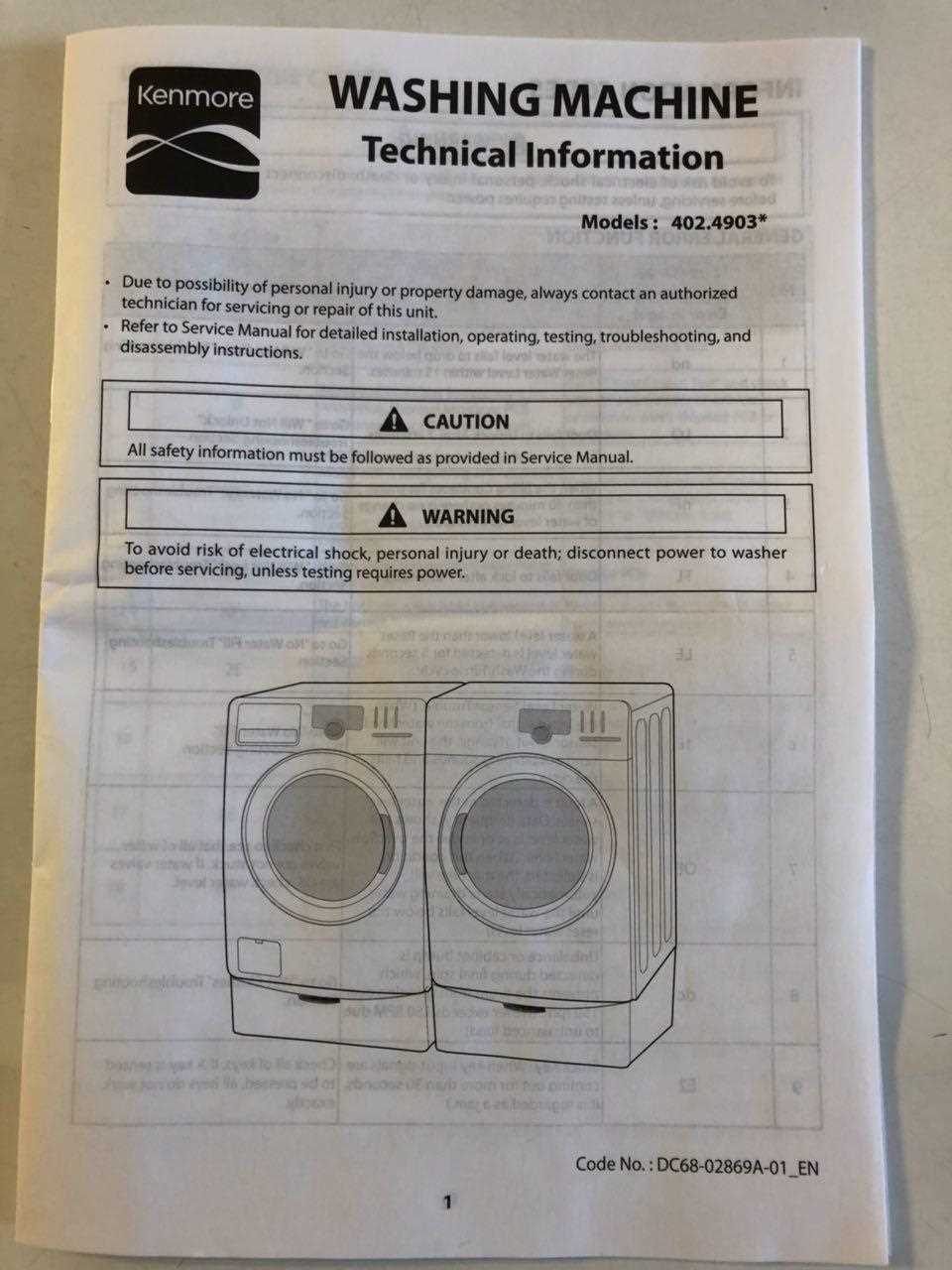 kenmore elite washing machine repair manual