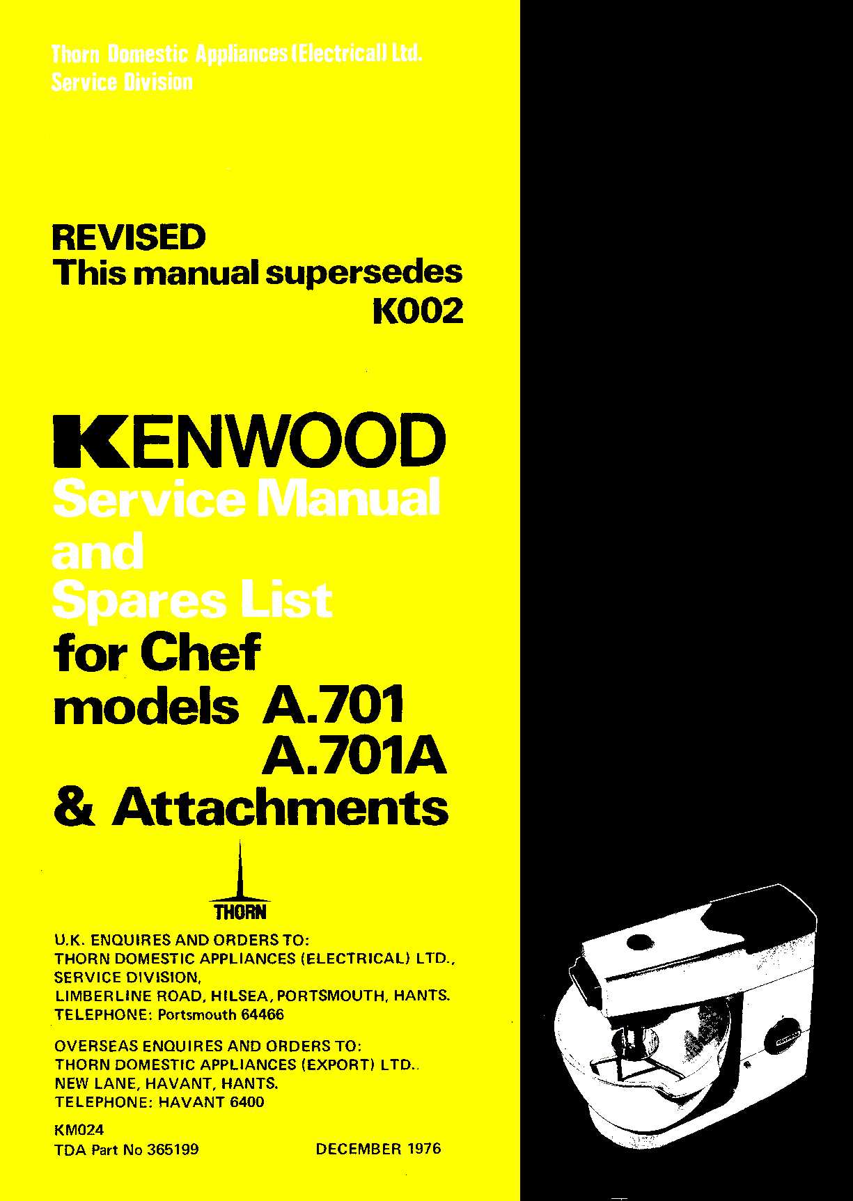 kenwood chef repair manual