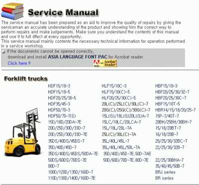 construction equipment repair manuals