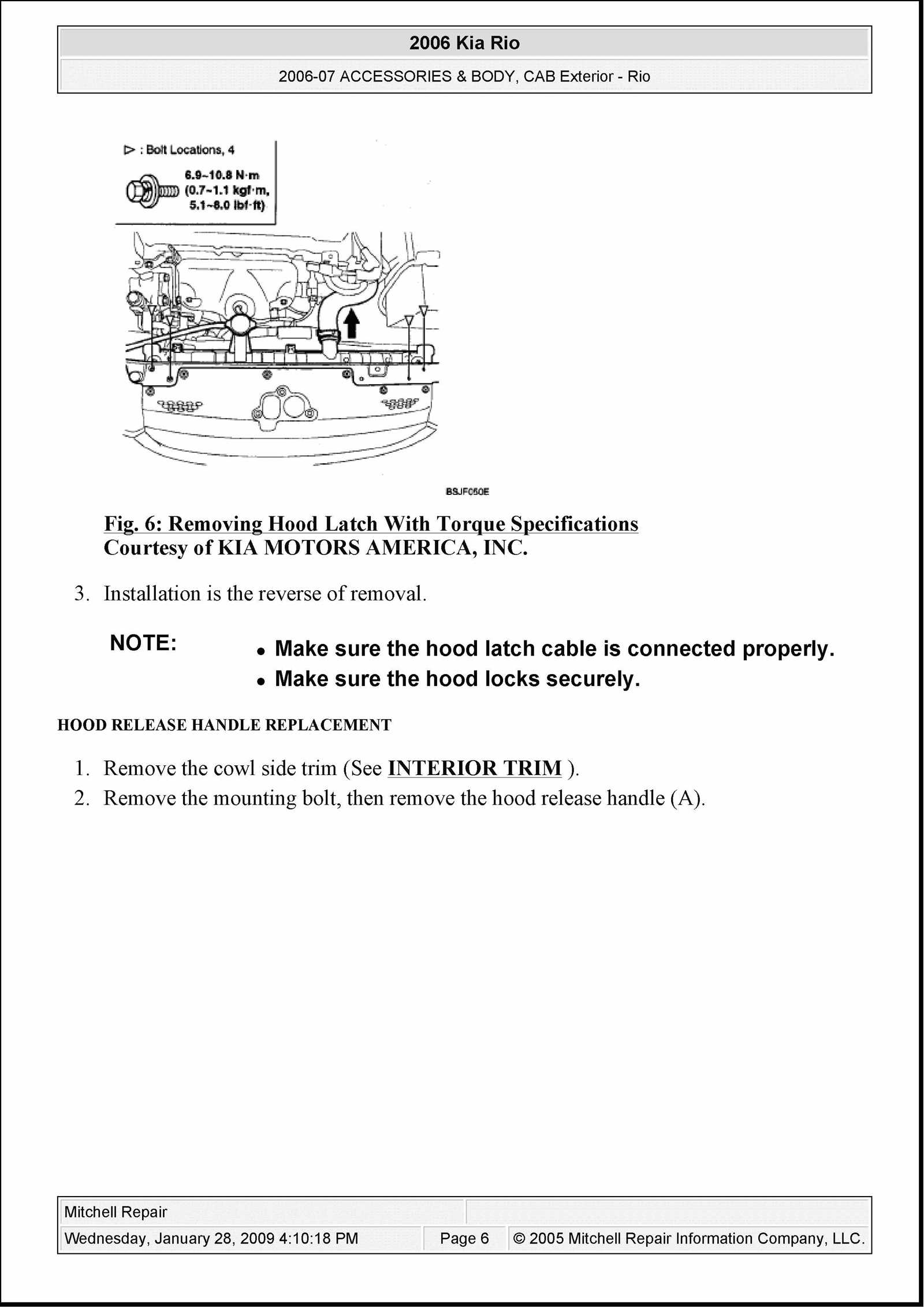 kia rio repair manual