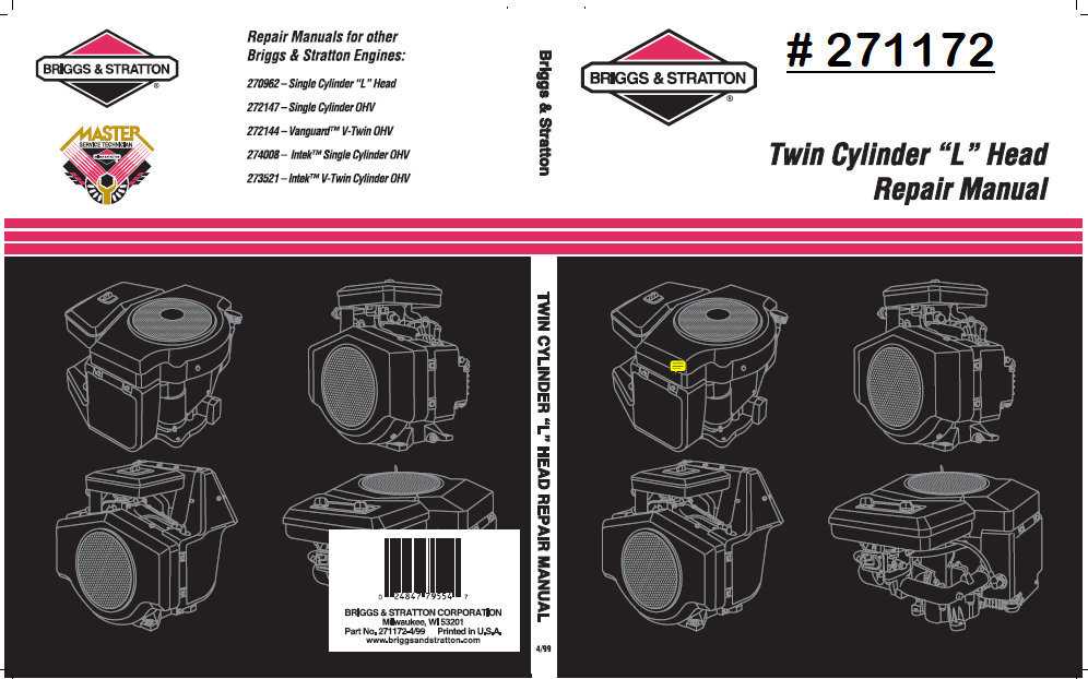 briggs & stratton 273521 intek v twin ohv repair manual