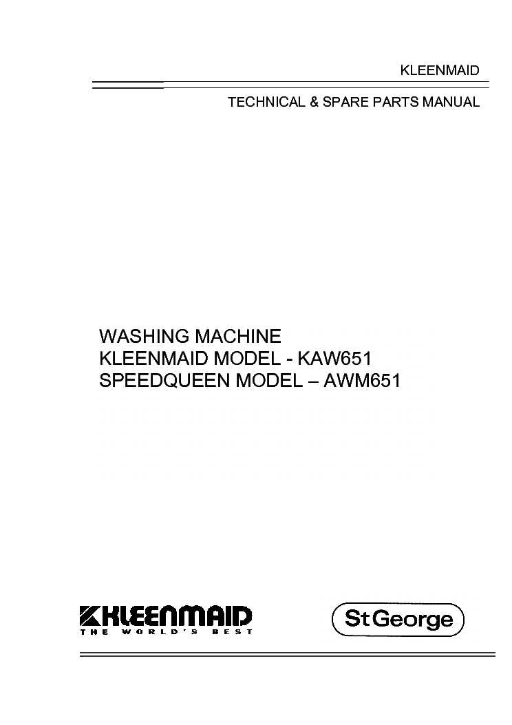 kleenmaid washing machine repair manual