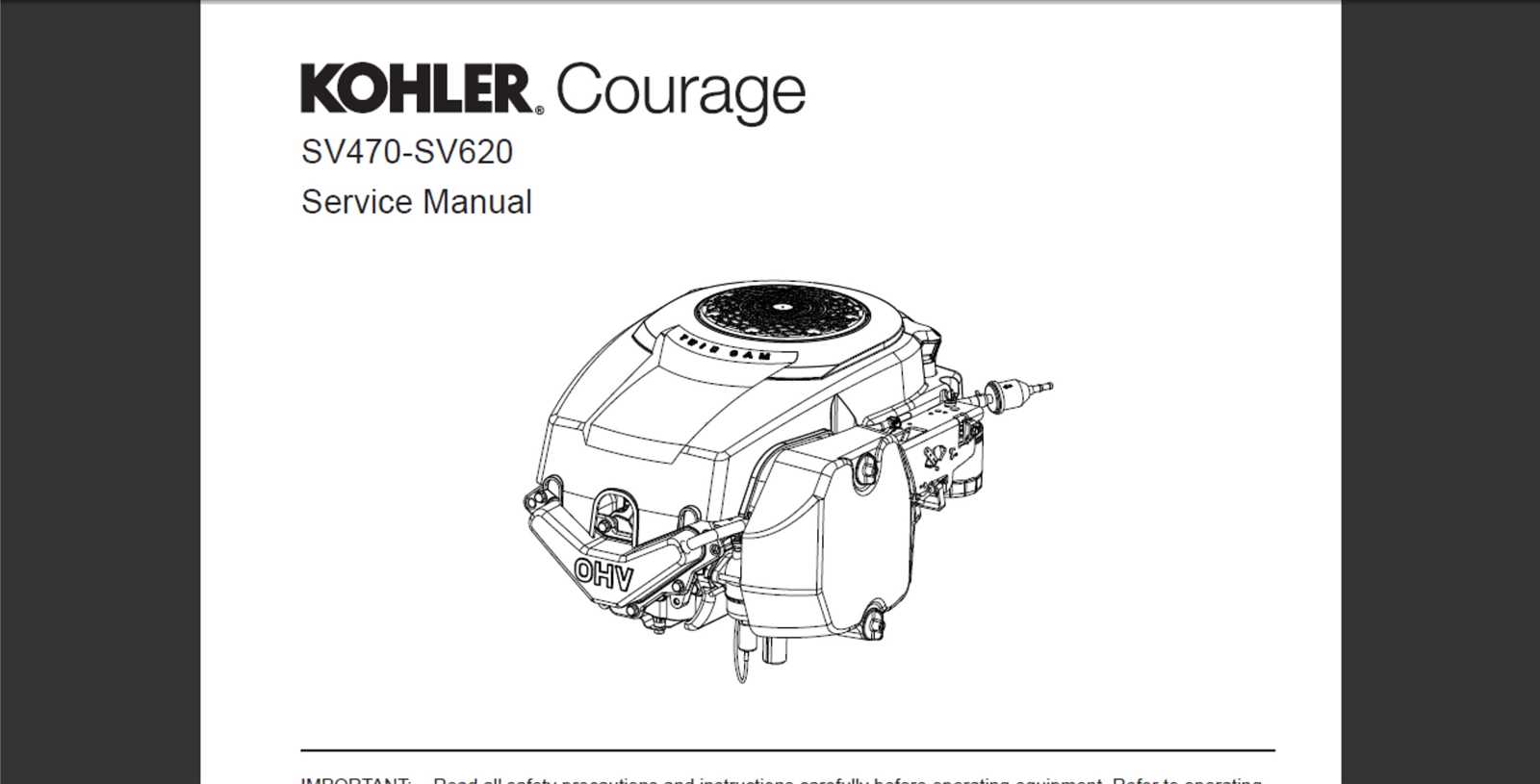 kohler small engine repair manual