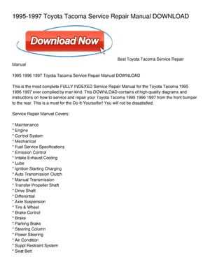 2018 tacoma repair manual