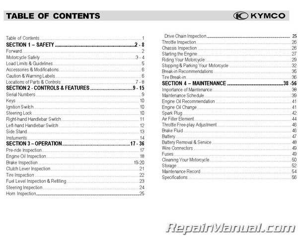 kymco k pipe 125 repair manual